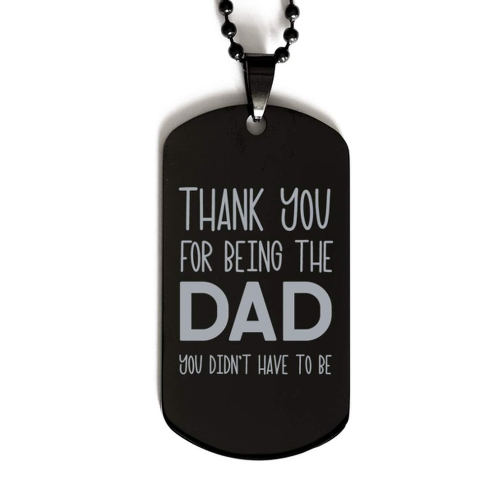 Mugart Step Dad Christmas Step Dad Necklace Step Dad Dog Tag Thank You for Being The dad You Didn't Have to be Necklace