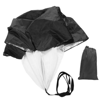 01 Running Parachute, Pongee Coating Training Umbrella, 1Pcs 515kg Resistance for Sports Outdoor(Black)