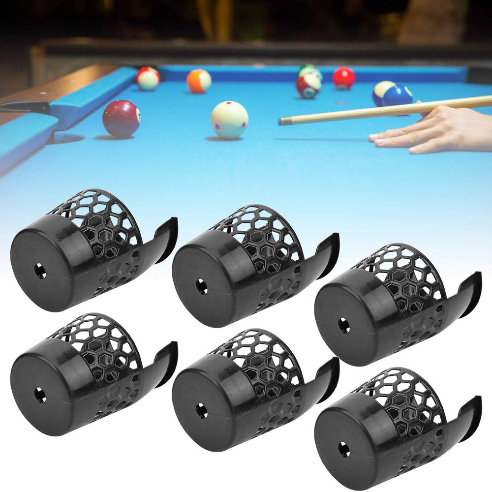 01 Billiard Pockets, Pool Table Web, Plastic 6Pcs Long Service Life Black for Small Table Black Eight