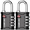 SURE LOCK TSA Accepted Heavy Duty Big Combination Luggage Padlock for Gun Cases, Transporting Equipment Cases in Trade Show, Music and Medical Industries (2, Black) view 1