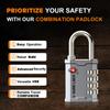 SURE LOCK TSA Accepted Combination Luggage Padlock for Gun Cases, Transporting Equipment Cases in Trade Show, Music and Medical Industries (1, Silver) view 4