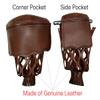Joy's Billiard Pool Table Pockets, Leather Pool Table Pockets, Billiard Pockets, Made of Real Leather, Classic Smooth Shield, Walnut Color, Set of 6 view 3
