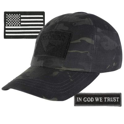 Condor Fitted Cap Bundle (God We Trust & USA Patches) - Multicam-Black - L/XL