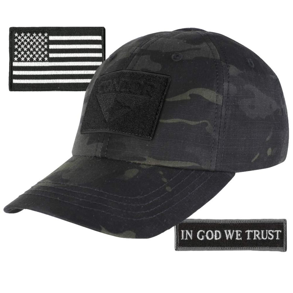 Condor Fitted Cap Bundle (God We Trust & USA Patches) - Multicam-Black - L/XL