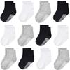 GRPSKCOS Baby Socks Non Slip 12 Pairs Toddler Anti Skid Socks for 0-7 Years Infants Little Kids Boys Girls(#2 12 Pairs Black+Grey+White, 1-3T) view 1