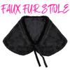 Zehory Bridal Faux Fur Shawl Wrap Wedding Stole Shrug Winter Evening Shoulder Shawls Cover Up for Bride and Bridesmaids Women (Black) view 2