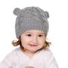 Queenbox Baby Hat Mitten Set Infant Toddler Warm Beanie Knit Bear Cap Gloves Set Dark Gray view 2