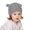 Queenbox Baby Hat Mitten Set Infant Toddler Warm Beanie Knit Bear Cap Gloves Set Dark Gray view 3