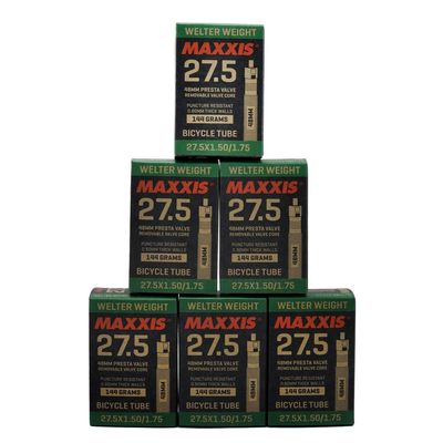 Maxxis Welter Weight 27.5 x 1.50-1.75 48mm Presta FV Bike Inner Tube, 6 Pack, STB2179-6