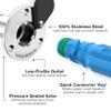 Aquor Marine Deckwash, Easy Installation Water Deck Fill for Boats, Hydrant with Quick Connector for Boat Washdown Hose, Stainless Steel Flush-Mount, Check Valve, " NPT (f) x " GHT (m) view 2