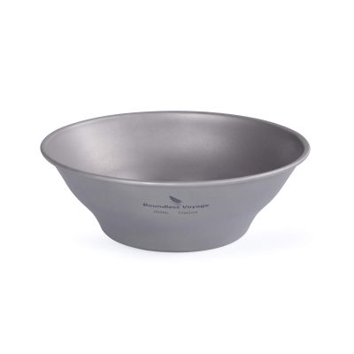 Boundless Voyage Ultralight Titanium Bowl Pan Plate Dish with Carry Bag Outdoor Camping Portable Tableware Cookware (Ti15164B (600ml Bowl))