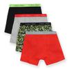 Calvin Klein Boys Modern Cotton Boxer Brief Underwear 4-Pack, Black/Heather Grey/Splatter/Red, Small view 1