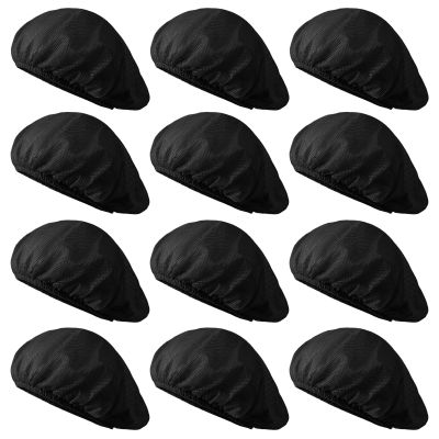 6 Pack Adjustable Chef Cap Mesh Cooking Hats Food Service Hair Nets Kitchen Net Reusable Restaurant Beanie Black Sweatband Elastic *6