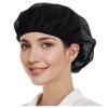 6 Pack Adjustable Chef Cap Mesh Cooking Hats Food Service Hair Nets Kitchen Net Reusable Restaurant Beanie Black Sweatband Elastic *6 view 2