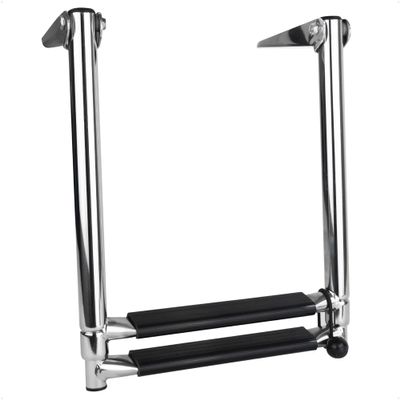 Five Oceans 2 Step Telescoping Swim Ladder, Over Platform - 316 Stainless Steel for Pontoon, Fishing, Bass, Sport, Sailboat - FO4501