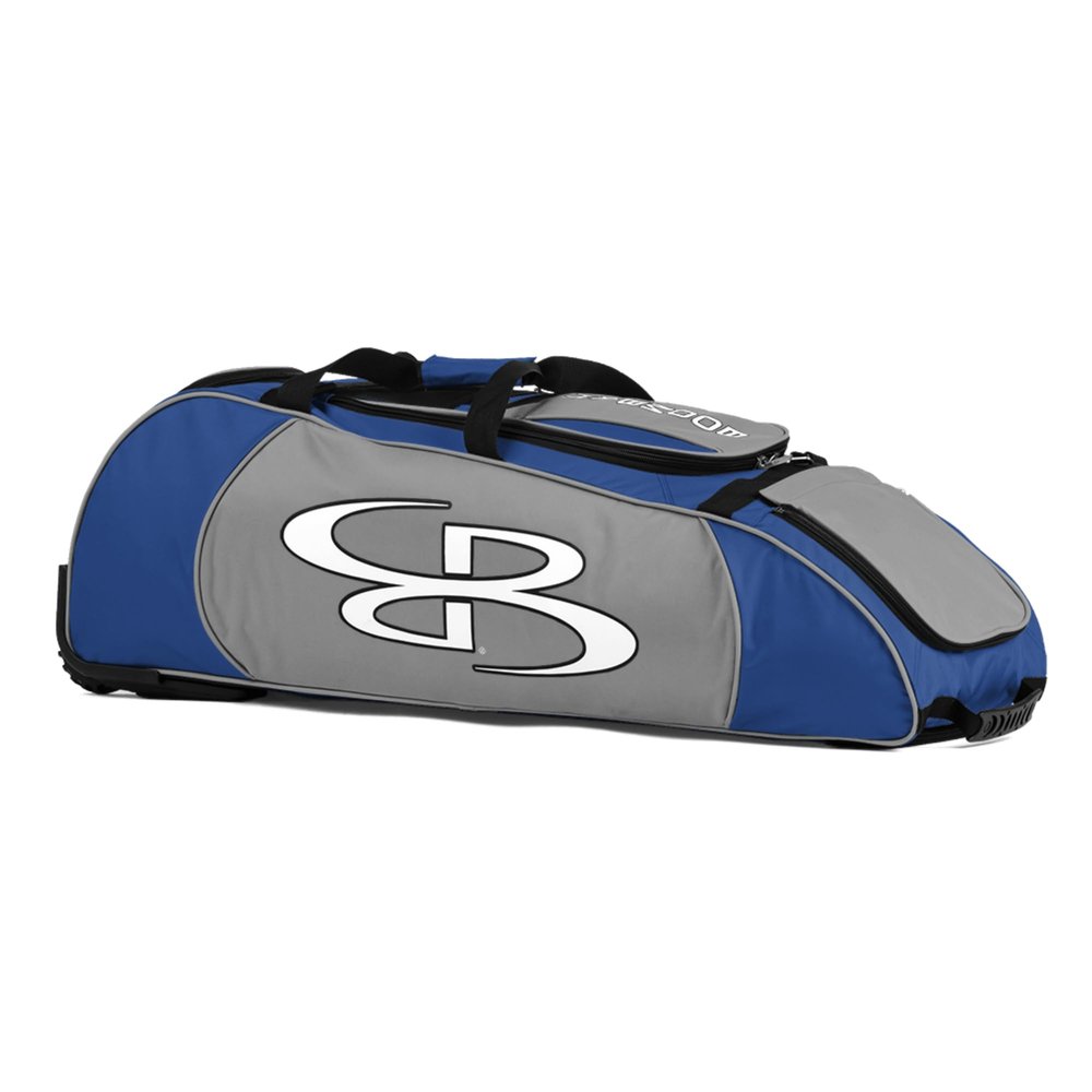 Boombah Spartan Rolling Bat Bag - 38" x 12-1/2" x 12" - Royal Blue/Gray - Holds 4 Bats and Much More