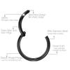 Ldurian 316L Hypoallergenic Nose Ring Hoops - 18G 6mm Black Plated 316L Surgical Steel Septum Cartilage Earring - Body Piercing Lip Rings Jewelry view 2