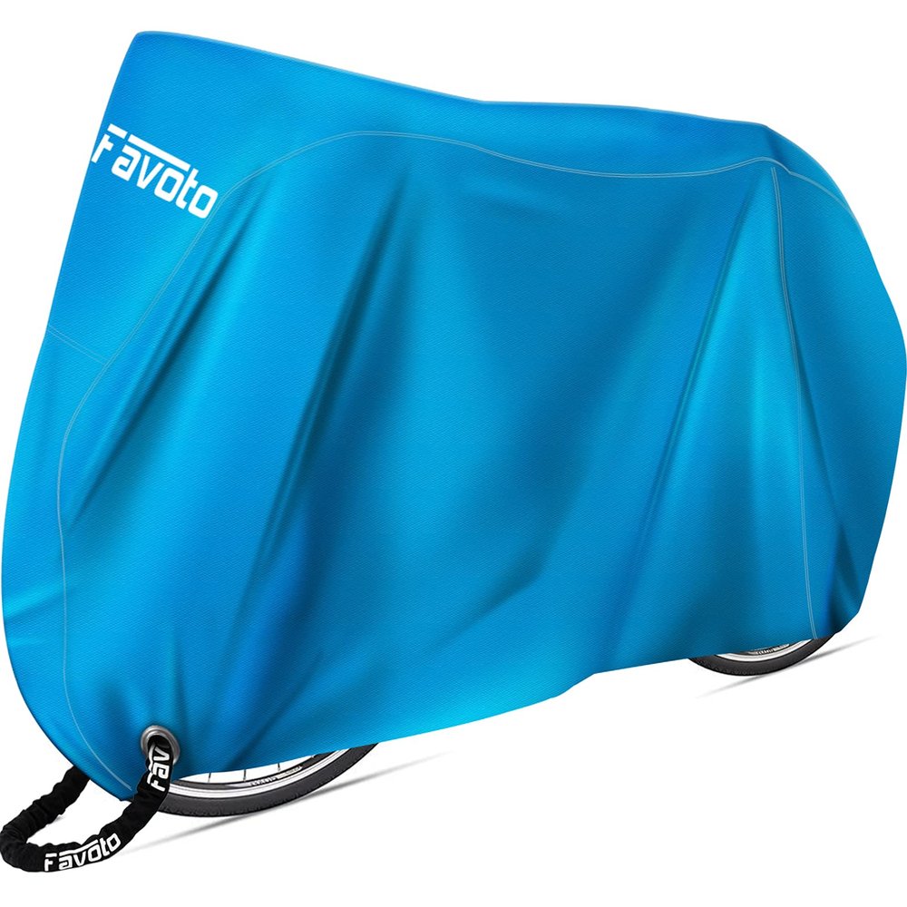Favoto Bike Cover Waterproof Outdoor Bicycle Cover Thicken Oxford 29 Inch Windproof UV Snow Rustproof with Lock Hole Storage Bag for Mountain Road Bike City Bike Beach Cruiser Bike, Blue