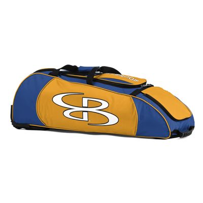 Boombah Spartan Rolling Bat Bag - 38" x 12-1/2" x 12" - Royal Blue/Gold - Holds 4 Bats and Much More
