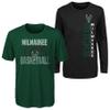 Outerstuff NBA Youth Boys (8-20) Performance Long and Short Sleeve T-Shirt Combo, Milwaukee Bucks Small (8) view 1