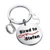 CENWA Vampire Inspired Jewelry Mystic Falls Gift Sired to Damon Keychain Team Salvatore Gift (Sired to Stefan k) view 1