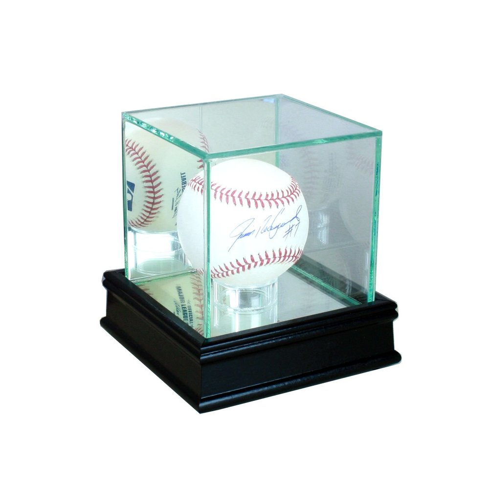 Single Baseball Display Case with Sport Moulding (Black)