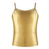 Agoky Girls Shiny Metallic Ballet Dance Tank Tops Sleeveless Jazz Hip Hop Dance Tops Latin Dance Costume Ballerina Dancewear Gold 14 Years view 1