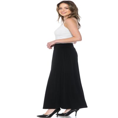 LEEBE Women's Plus Size Maxi Skirt (1X-5X) (Small, Black)