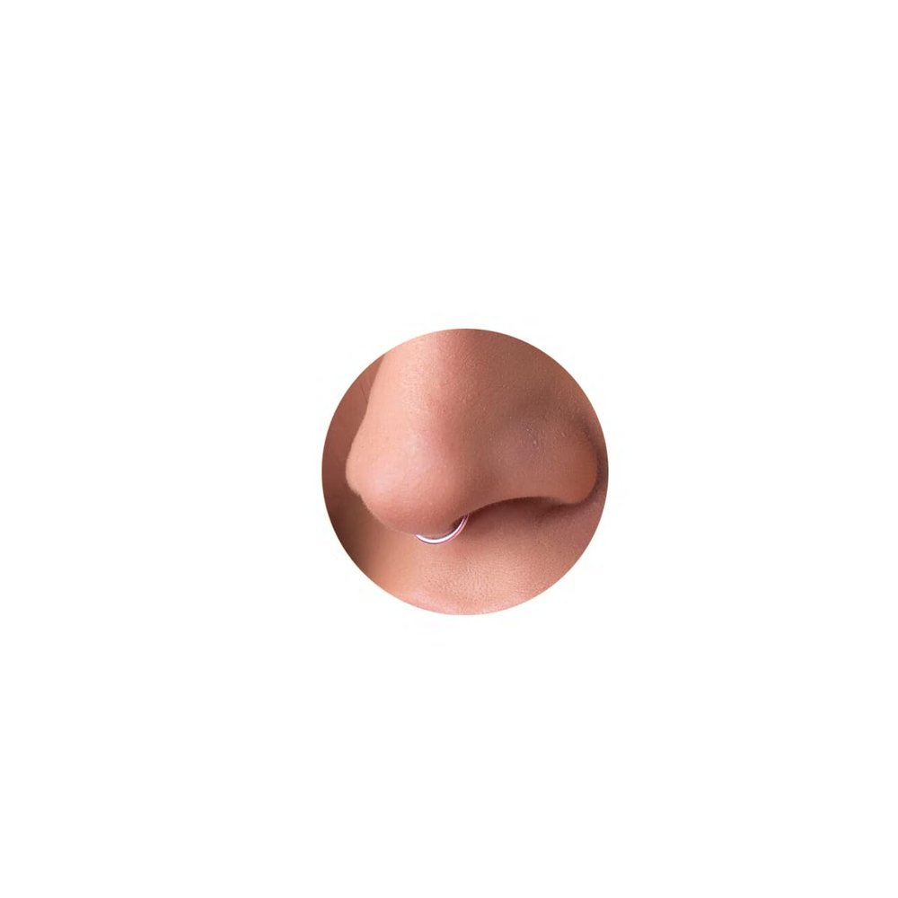 Ldurian 316L Hypoallergenic Nose Ring Hoops - 14G 6mm Rose Gold Plated 316L Surgical Steel Septum Cartilage Earring - Body Piercing Lip Rings Jewelry