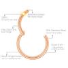 Ldurian 316L Hypoallergenic Nose Ring Hoops - 14G 6mm Rose Gold Plated 316L Surgical Steel Septum Cartilage Earring - Body Piercing Lip Rings Jewelry view 2