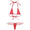 Alvivi Women's Tie-up Halter Push Up Mini G-String Thongs Bottom Triangle Bikini Bathing Suit Red One Size view 3