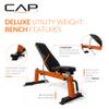 CAP Barbell Deluxe Utility Weight Bench, Orange view 3