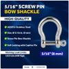 Five Oceans 5/16-Inch (8mm) Screw Pin Anchor Shackles, Heavy Duty Stainless Steel Bow Shackle, Rugged D-Ring for Towing, Boat, Sailboat - FO4508 view 2