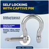 Five Oceans 5/16-Inch (8mm) Screw Pin Anchor Shackles, Heavy Duty Stainless Steel Bow Shackle, Rugged D-Ring for Towing, Boat, Sailboat - FO4508 view 3