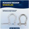 Five Oceans 5/16-Inch (8mm) Screw Pin Anchor Shackles, Heavy Duty Stainless Steel Bow Shackle, Rugged D-Ring for Towing, Boat, Sailboat - FO4508 view 4