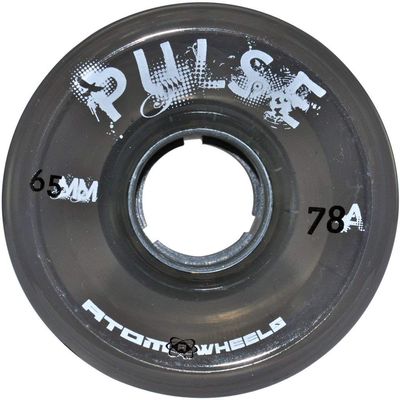 Atom Skates Pulse Outdoor Quad Roller Wheels (Hardness 78A, 65mm x 37mm, Smoke, Set of 4)
