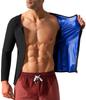 DYUAI Men Sauna Long Sleeve with Zipper Sauna Suit Hot Sweat Shirt Jacket Sauna Polymer Workout Top(BH6002-01-M) view 1
