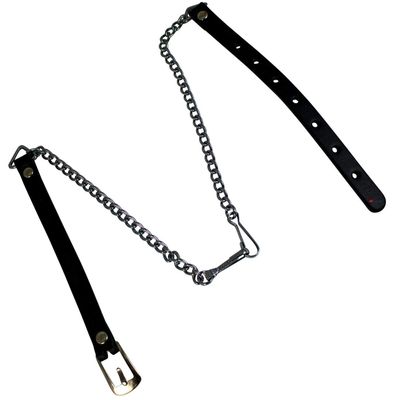 Boys Sporran Chain Only Leather Straps and Buckle Polished Chrome Made in Scotland