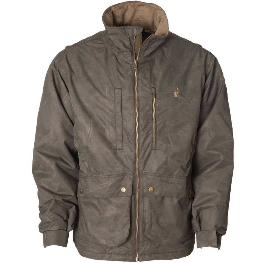 Avery Men's Heritage Sportsman's Field Coat | Waterproof Cold Weather Hunting Jacket w/Coral Fleece Collar & Storage Pockets, Marsh Brown, Small