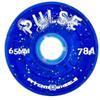 Atom Skates Pulse Outdoor Quad Roller Wheels (Hardness 78A, 65mm x 37mm, Blue Glitter, Set of 8) view 1