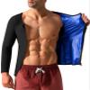 DYUAI Men Sauna Long Sleeve with Zipper Sauna Suit Hot Sweat Shirt Jacket Sauna Polymer Workout Top(BH6002-01-XXXL) view 1