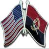Angola Friendship Double Flag Lapel Pin US Crossed Emblem Tie and Hat Pin Badge view 1