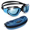 AqtivAqua Swimming Goggles Polarized Swim Goggles for Adults Men Women Kids Youth Girls Boys Children DX (Blue, Polarized) view 1