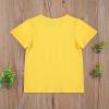 Kids Toddler Baby Boy Girl Solid Short Sleeve T-Shirts Tees Tops Summer Clothes (Yellow, 3-4 Years) view 2
