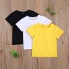Kids Toddler Baby Boy Girl Solid Short Sleeve T-Shirts Tees Tops Summer Clothes (Yellow, 3-4 Years) view 3