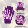 Evridwear Girls Magic Stretch Gripper Winter Gloves, Kids Gloves Warm One Size 3 Pair Pack Assortment (3 Pairs Camo, 6-8Years) view 2