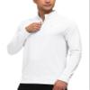 MoFiz Men's Long Sleeve Quarter Zip Pullover Polo Shirts Quick Dry Rash Guard Outdoor Hiking Running Shirts White view 4