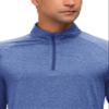 MoFiz Men's Long Sleeve Shirts Quarter Zip Pullover Men's Polo Shirts Quick Dry Rash Guard Outdoor Hiking Running Polo Shirts for Men Blue view 3