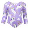 TENVDA Leotards for Girls Gymnastics Size 2t 3t Sparkles Purple Unicorn Toddler Kids Long Sleeve Tumbling Outfit view 1
