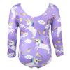 TENVDA Leotards for Girls Gymnastics Size 2t 3t Sparkles Purple Unicorn Toddler Kids Long Sleeve Tumbling Outfit view 2